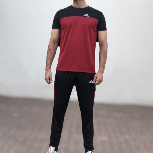 ADS TRACKSUIT MENS RED/ BLACK